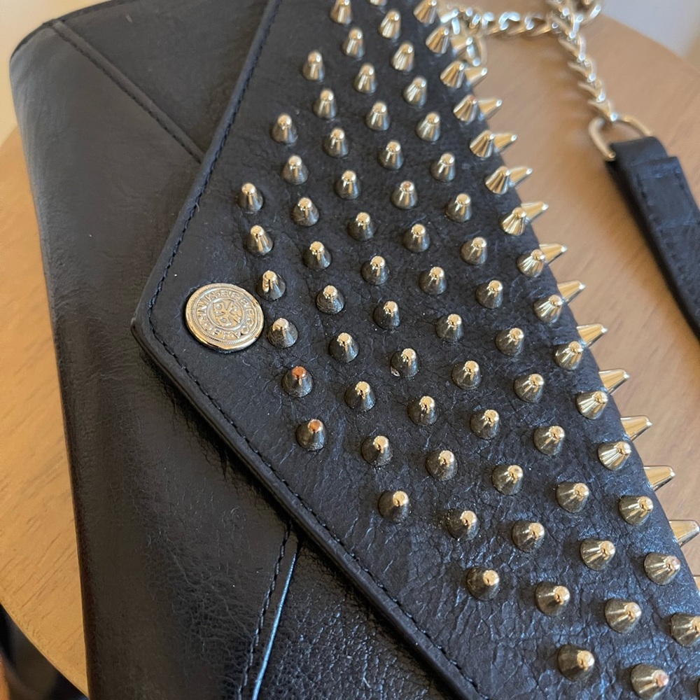 Black Leather Cross Body by Rebecca Minkoff with Gold Studs